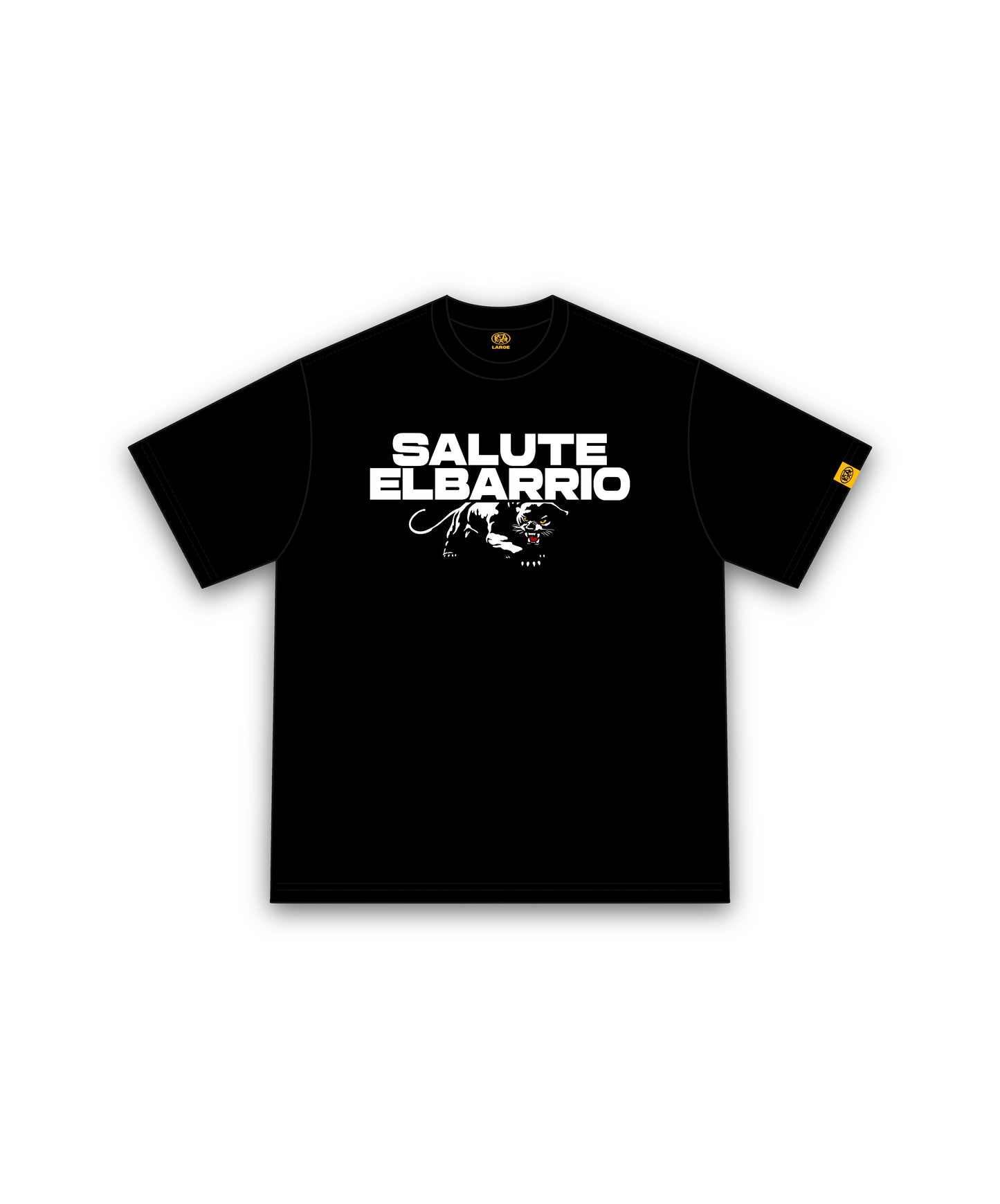 “SALUTE ELBARRIO” BLACK T-SHIRT.